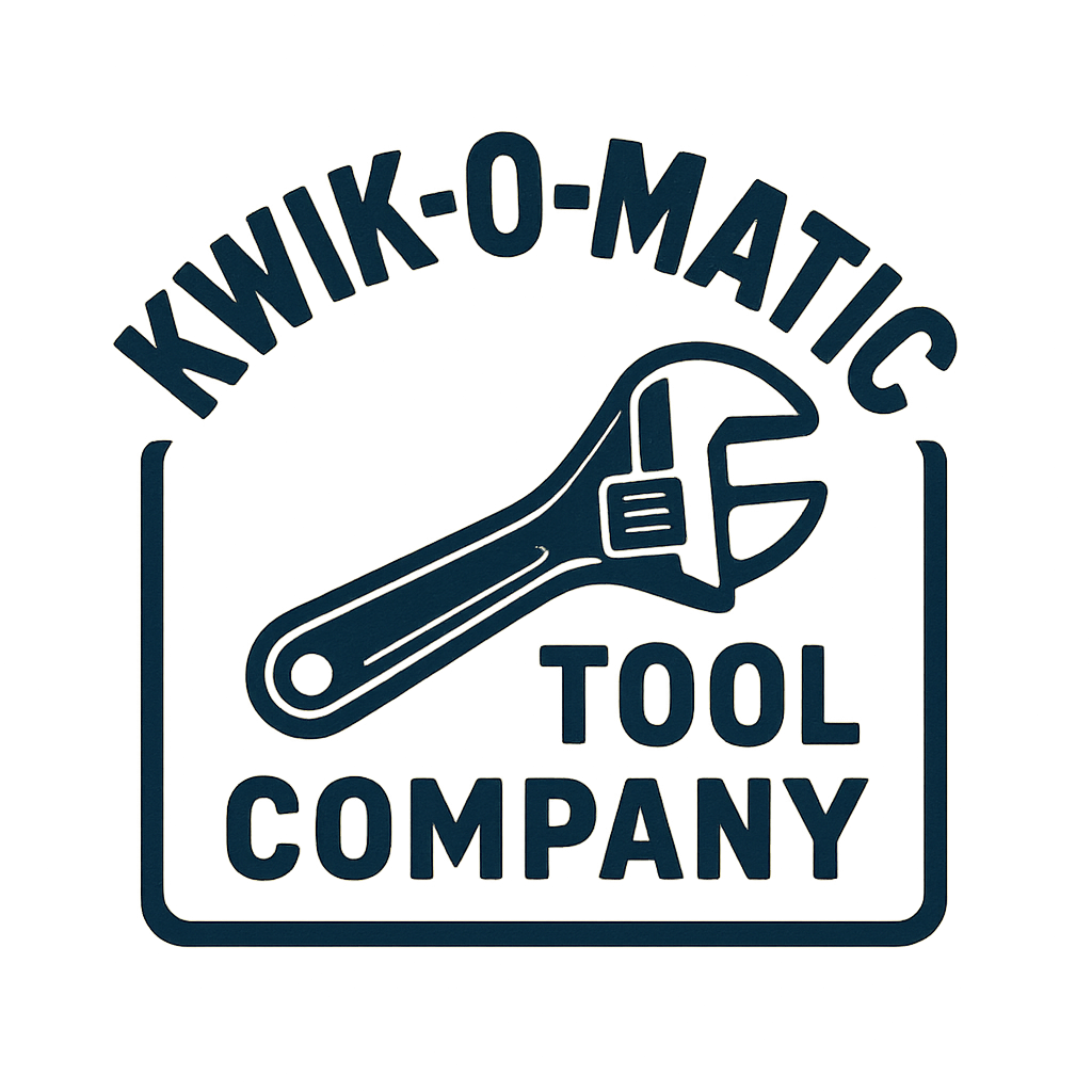 Logo of KWiK-O-Matic Tool Company featuring a wrench in the center.