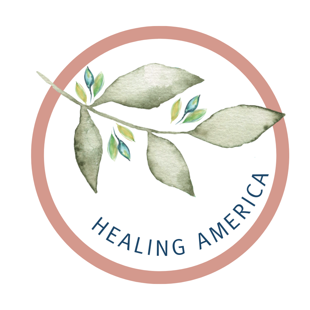 Watercolor illustration of a branch with green leaves and the words "TRUST" written below.