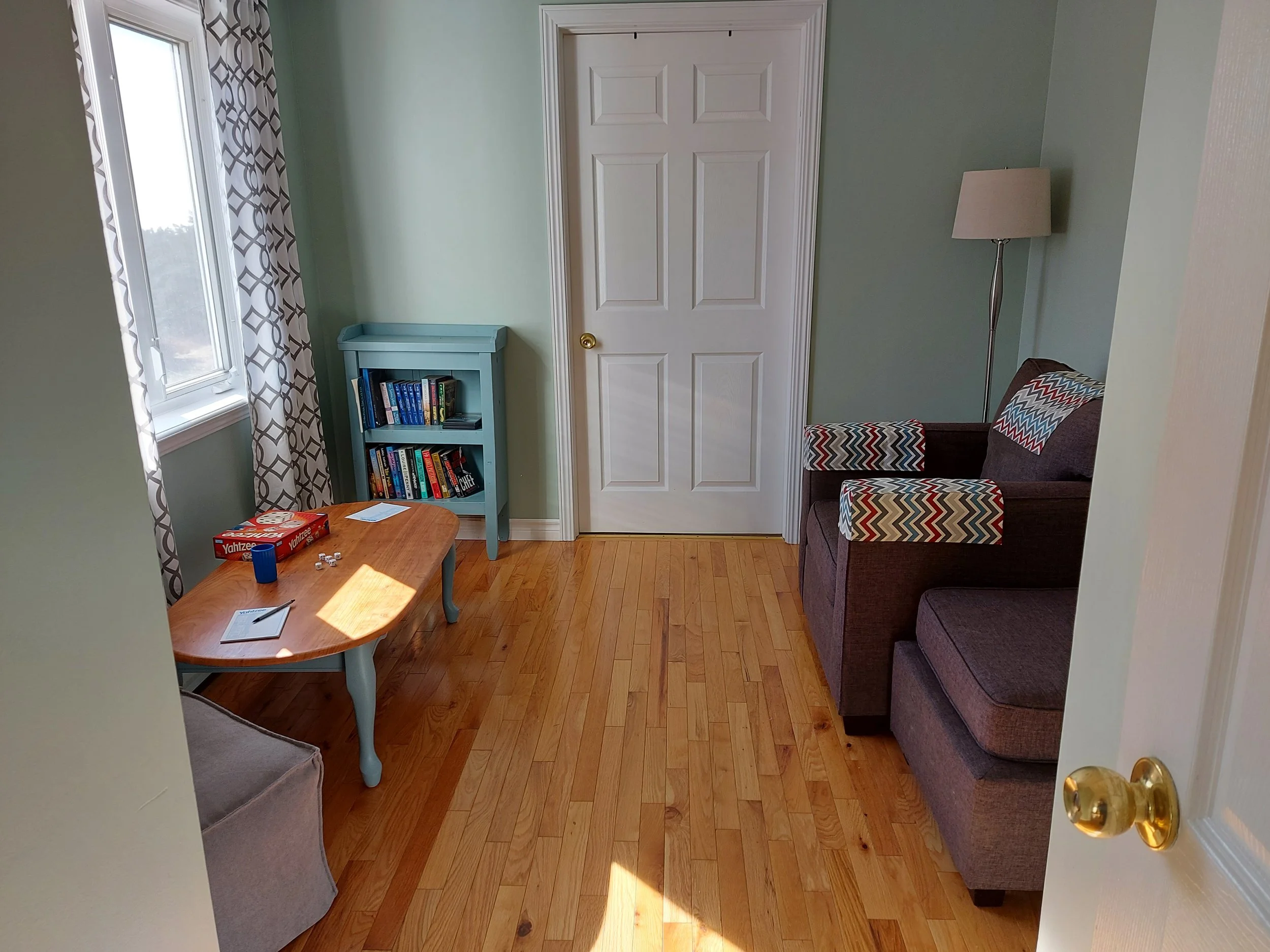 A cozy nook for games, reading, and quiet moments.