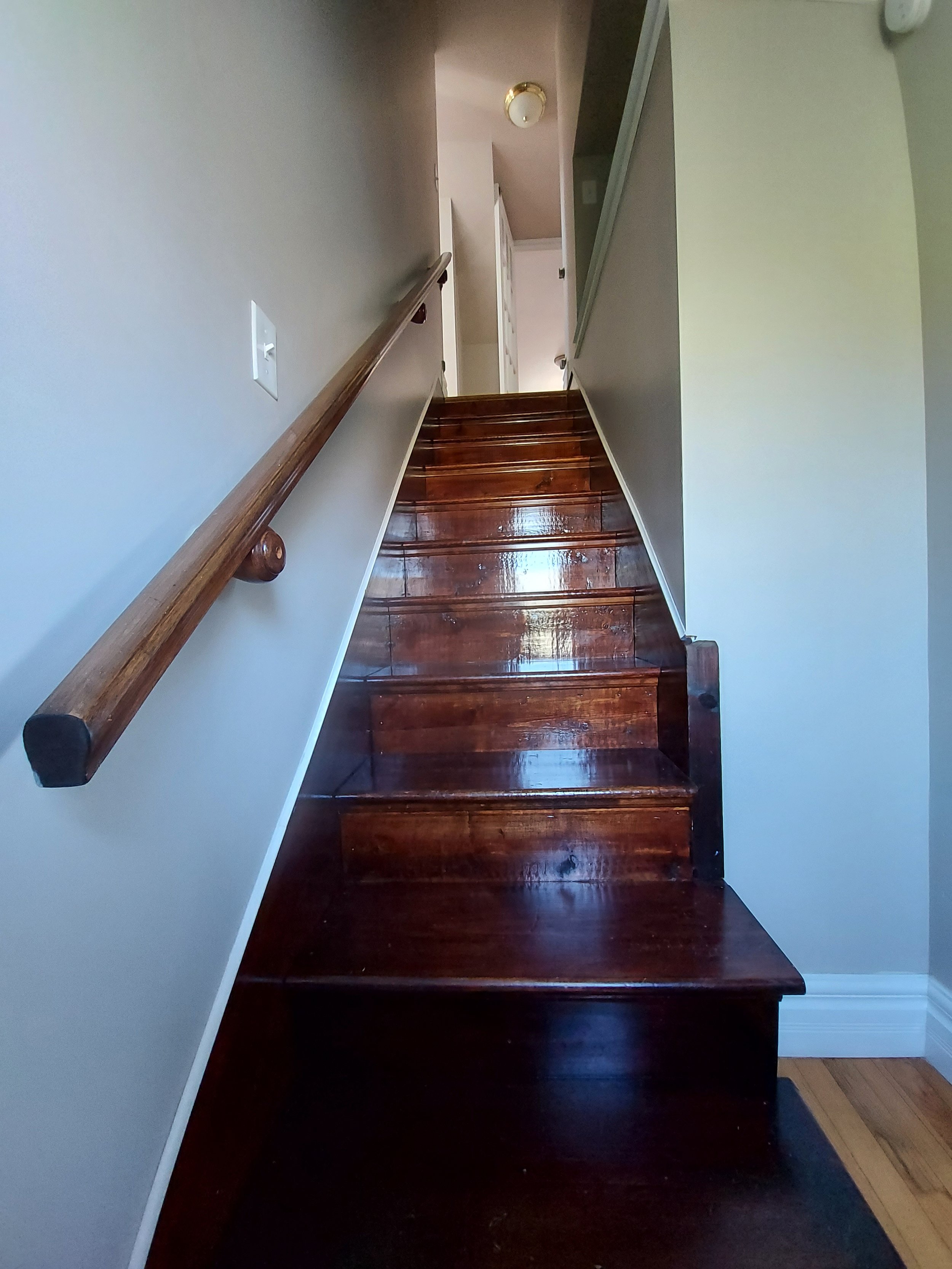 Bedrooms are all located upstairs, as well as another bathroom.