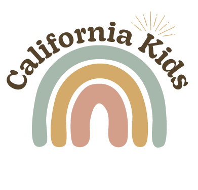 California Kids logo with a rainbow and a spark, featuring pastel colors.