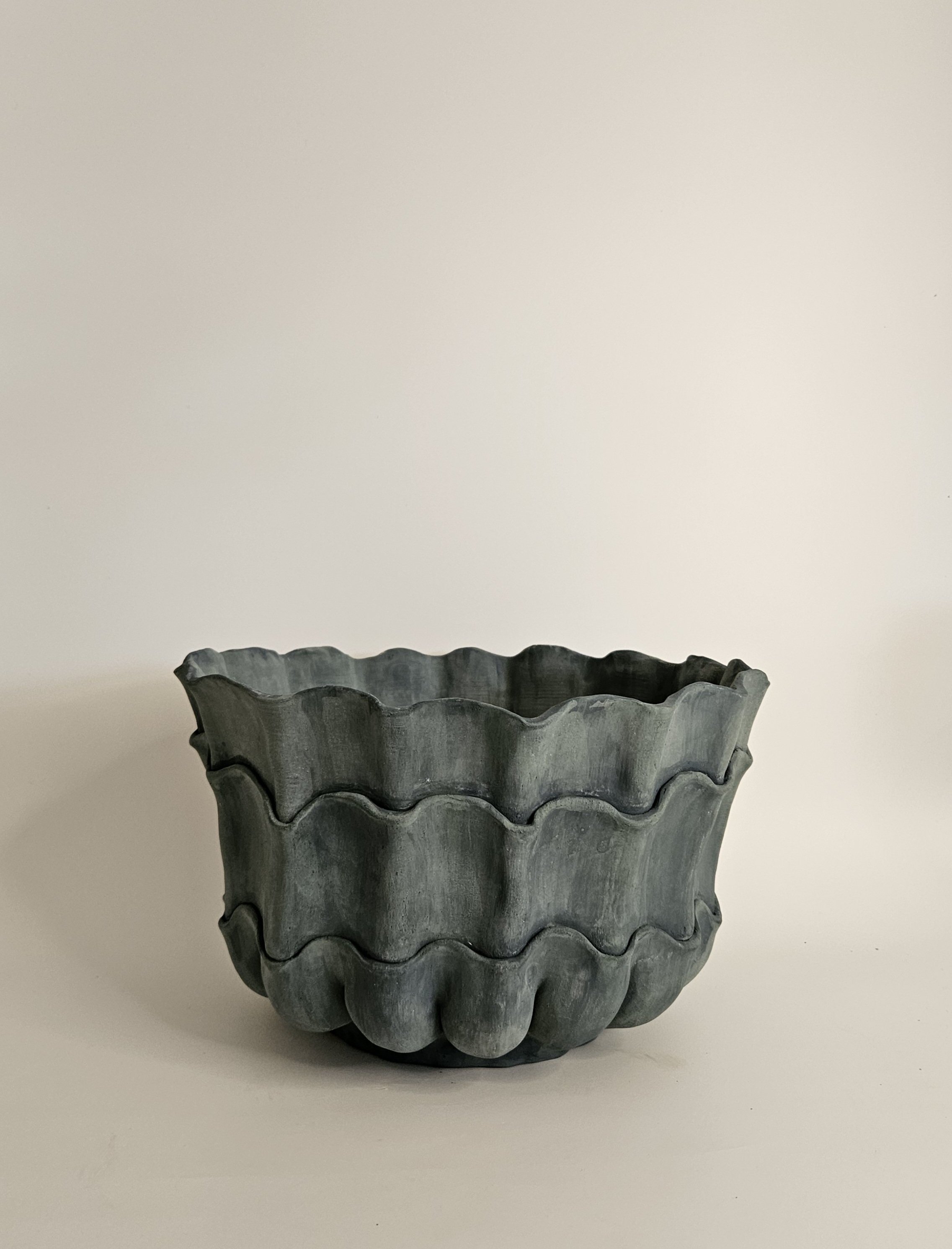 Fluted Floret, 2026
stoneware with lime wash finish
8" x 13"