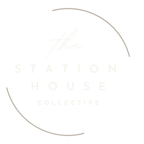 Logo for The Station House Collective with circular design elements.