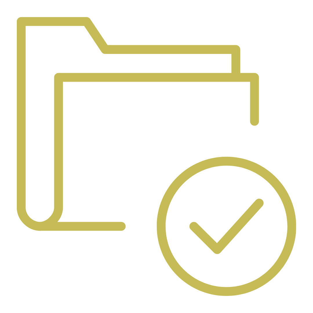 Icon of a folder with a checkmark