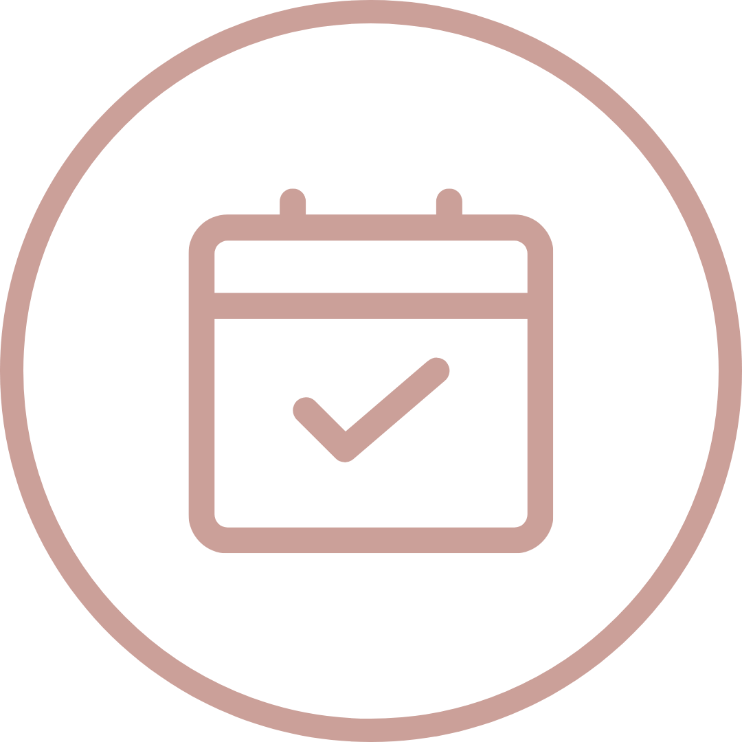 Icon of a calendar with a checkmark