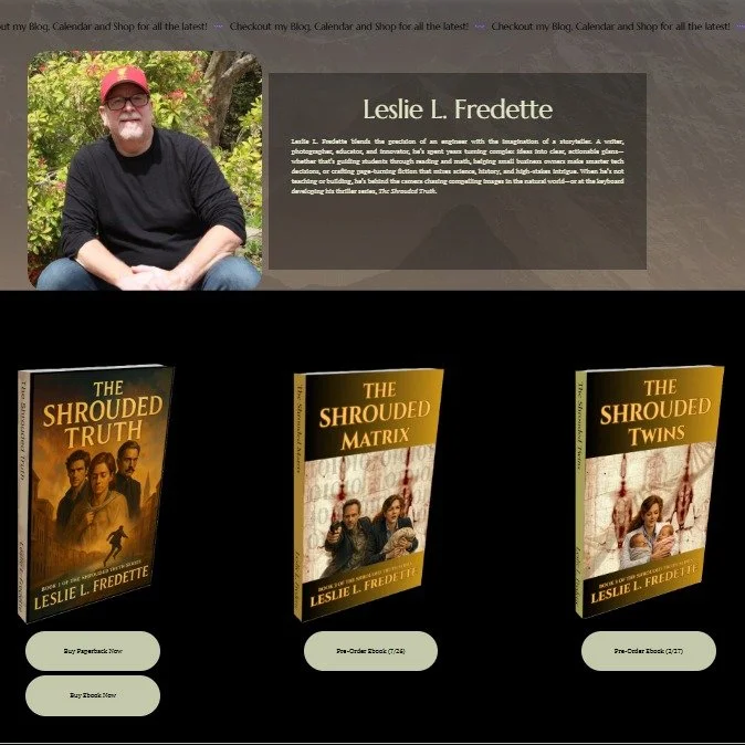 My website www.llfredette.com is now live. Check out the Shroud Fan store and get your Shroud of Turin Merch! The Shrouded Truth Book 1 is also available in paperback and ebook (from Amazon).