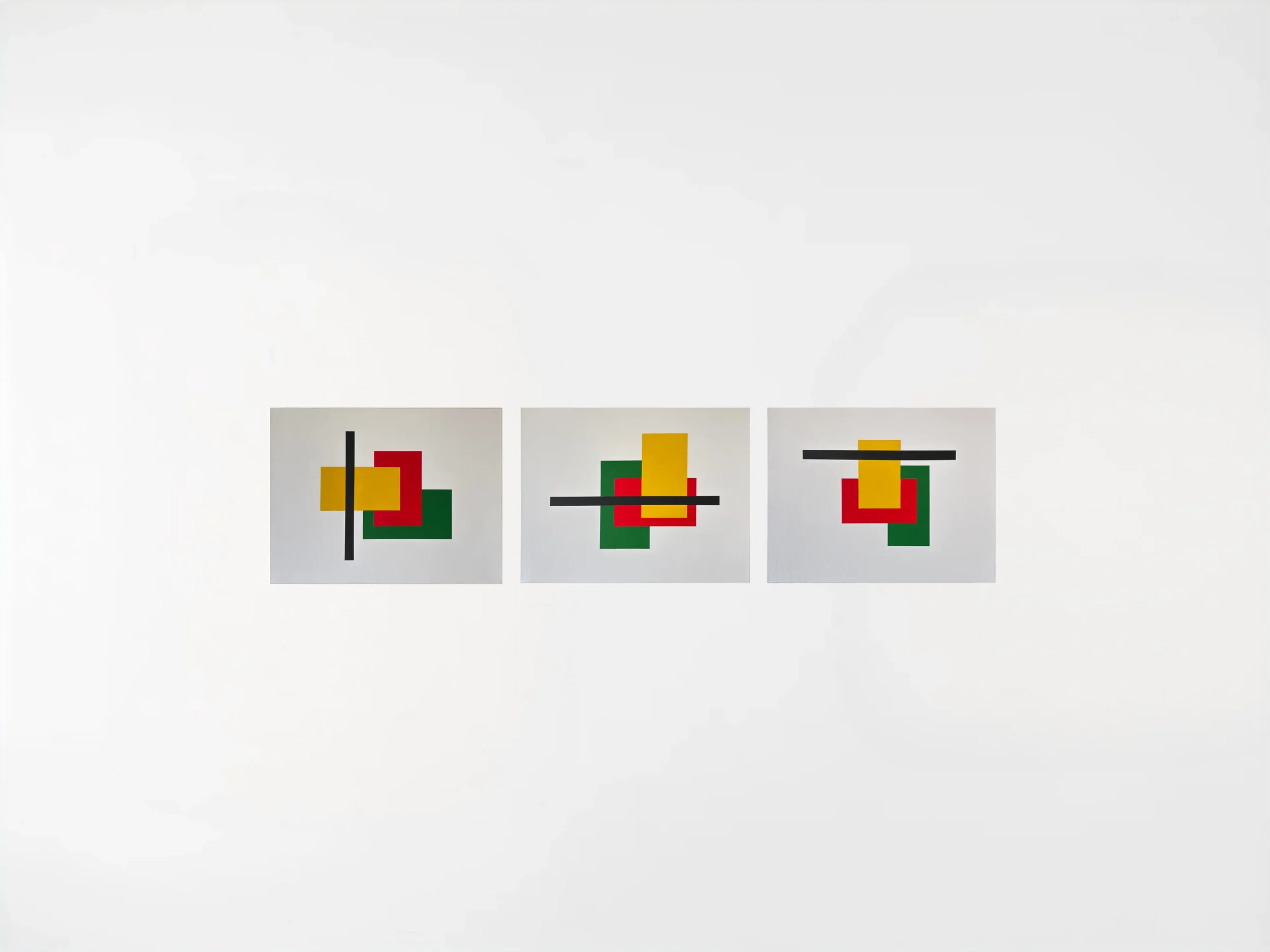 Suspension triptych, 2026. Acrylic on canvas - 18x24x1.5 in. Horizontal.