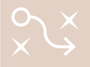 Diagram of a tactical play with circles, crosses, a curved line, and an arrow indicating movement