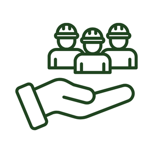 Trusted drainage crew icon—professional, non-invasive yard drainage installation team.