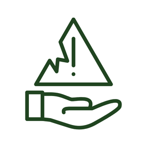 Drainage problem warning icon—standing water and runoff risk around your home.