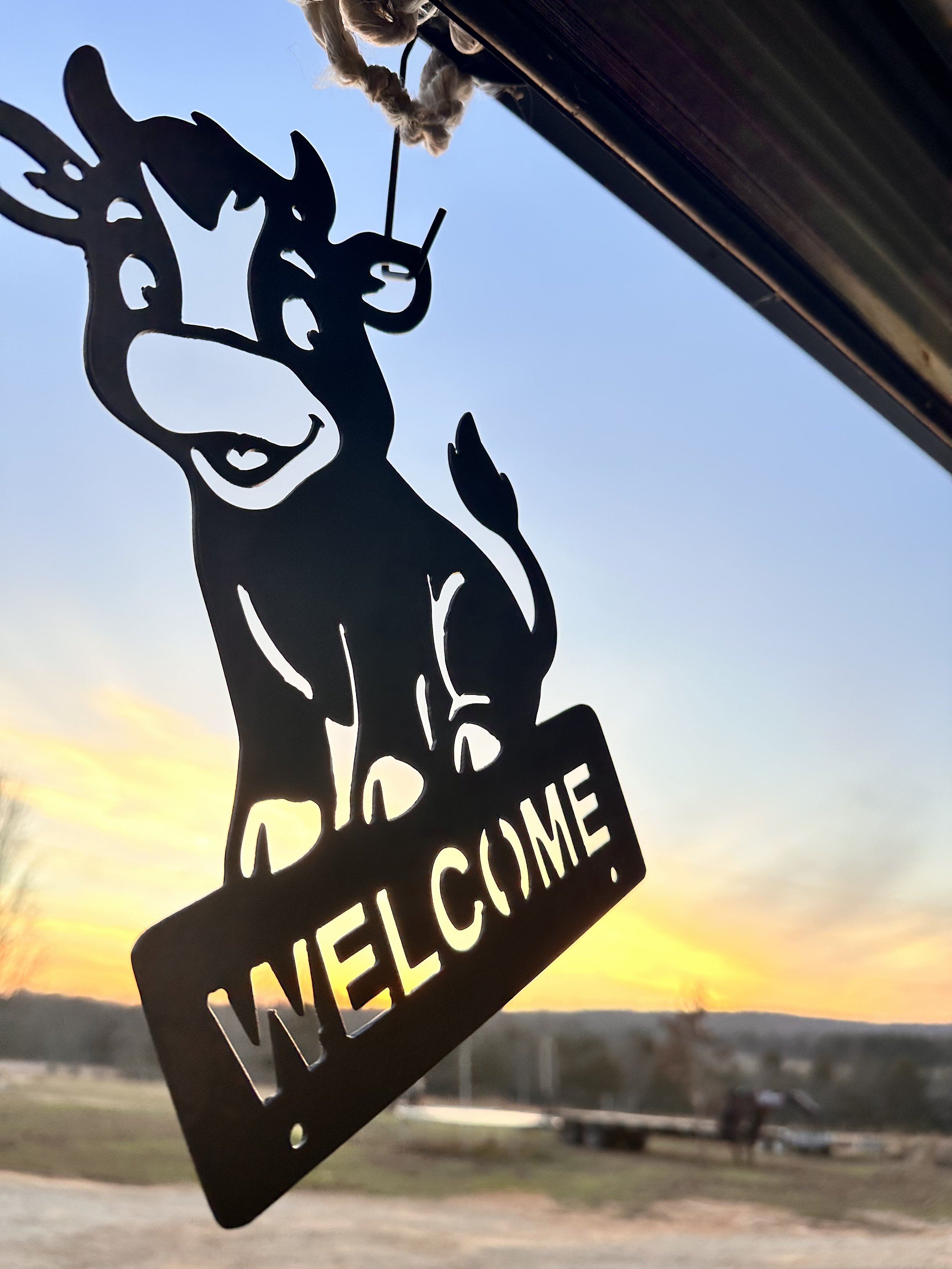 Little Moo Welcome Sign