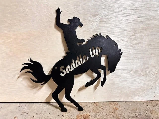 “Saddle Up” Bucking Horse Metal Wall Art