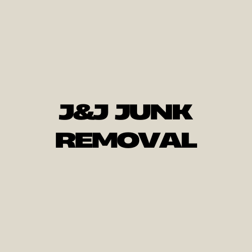 Text on a beige background that reads 'J&J Junk Removal' in bold black letters.