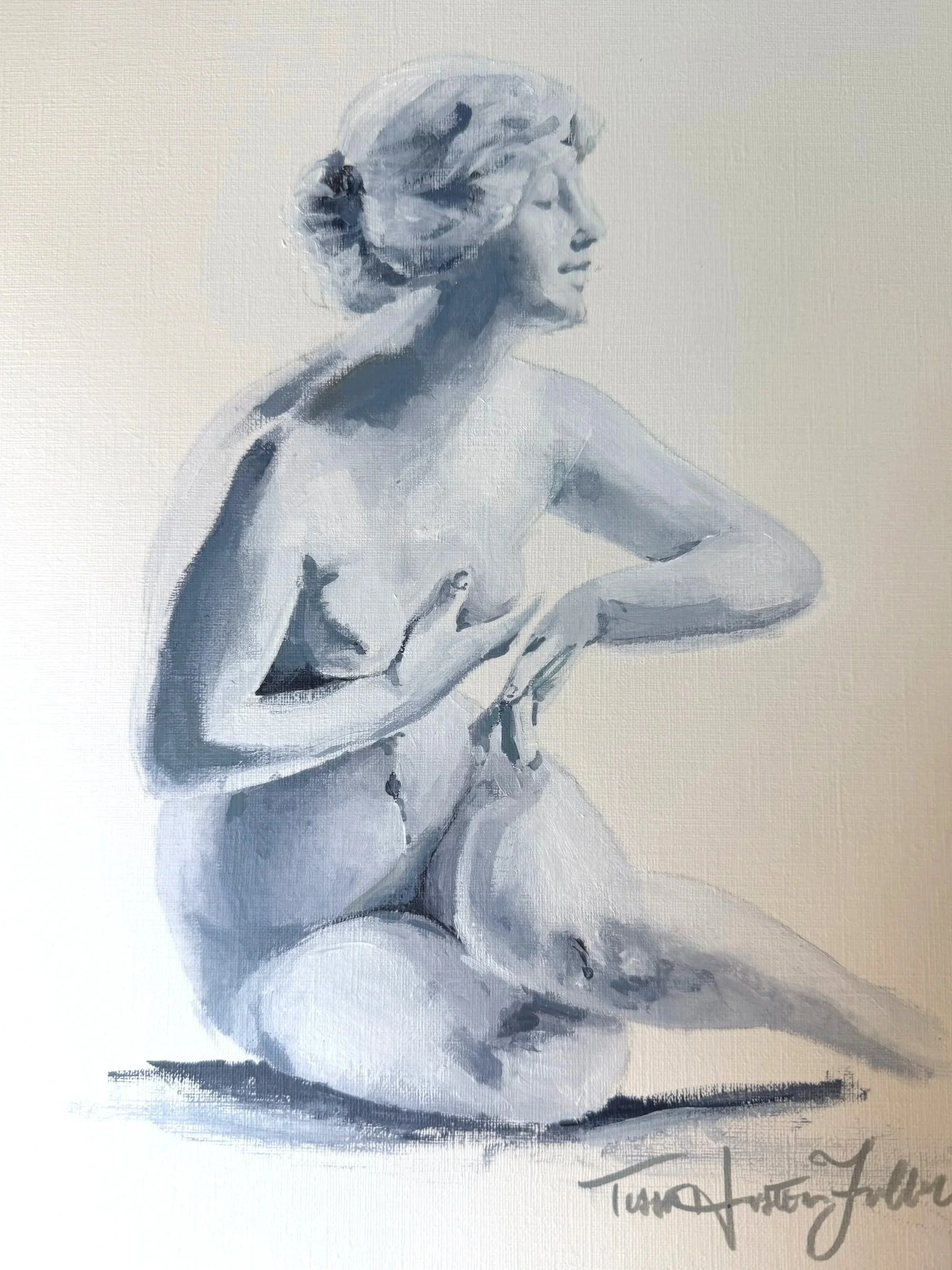 Marble Statue / Acrylic Paint on Canvas Paper