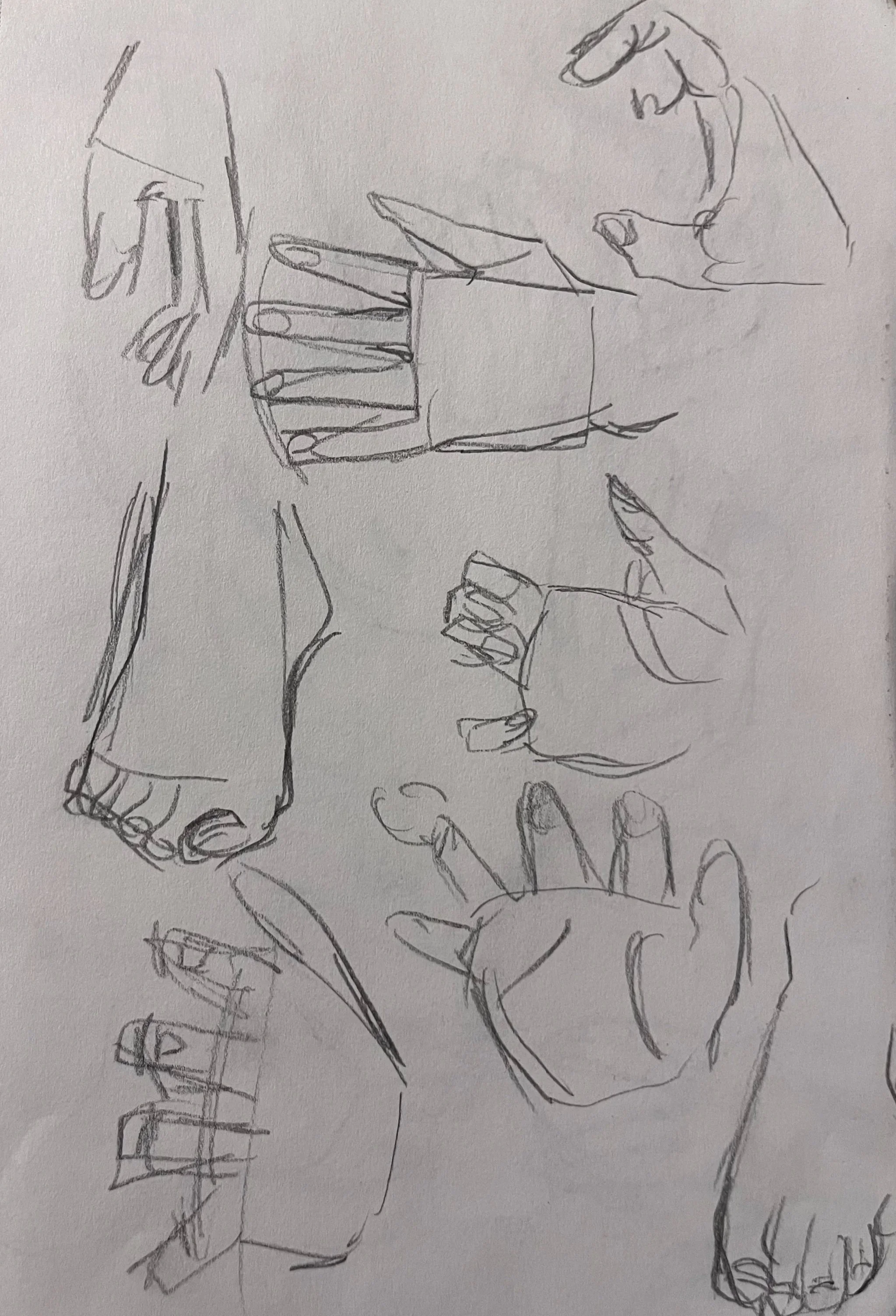 Hands and Feet III / Pencil Sketch