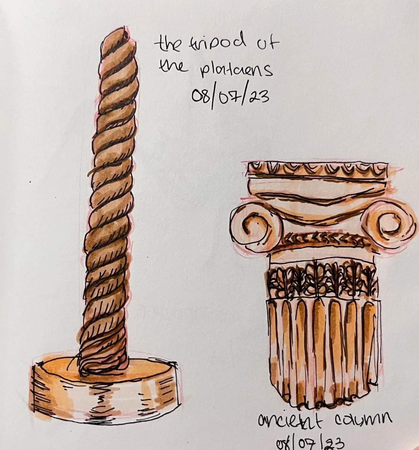 Greek Journal II / Ink and Marker