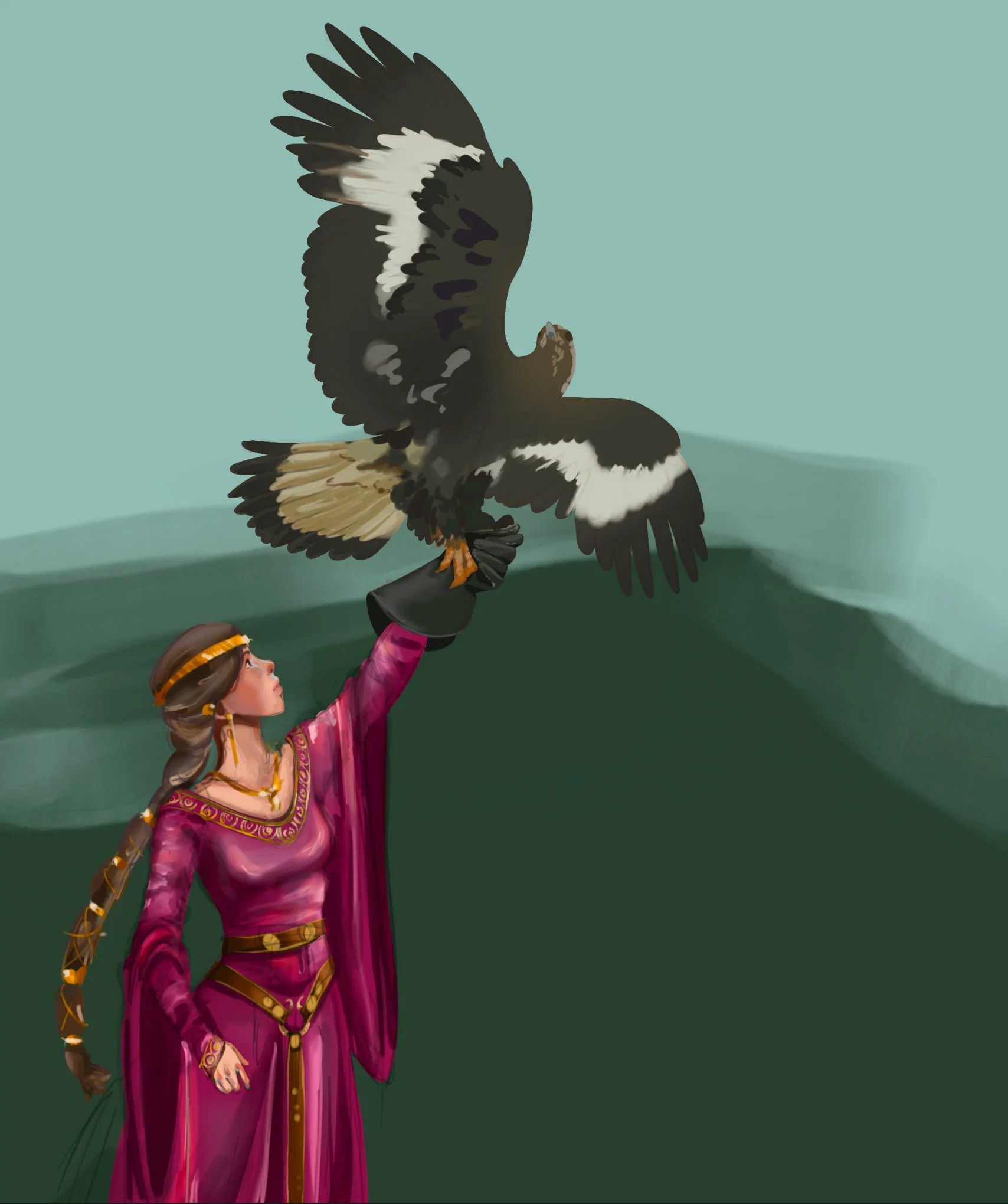Medieval  Falconing / Digital Painting 
