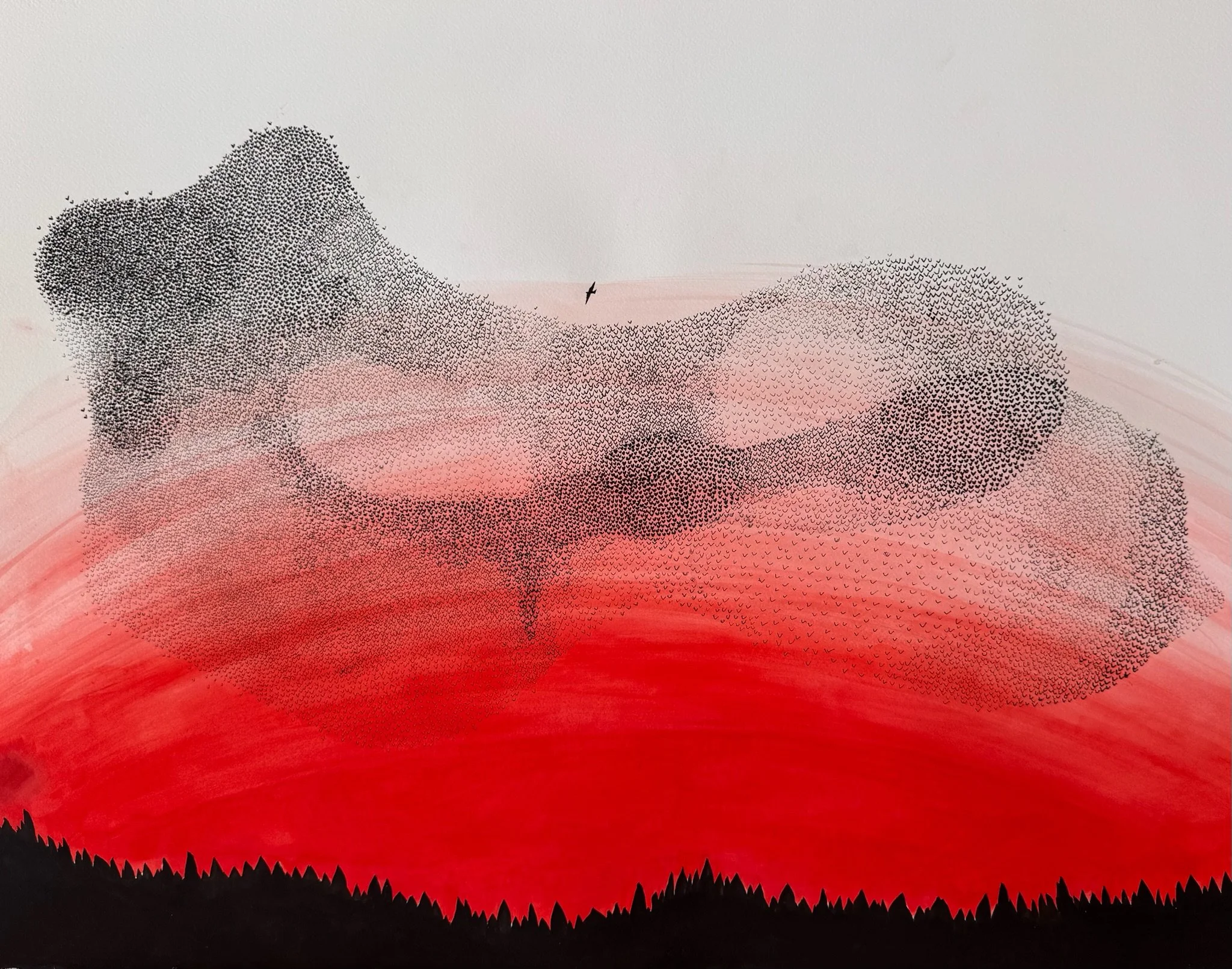 Murmuration / Water Color and Felt Tip Pen
30 x 20 in 