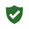 Green shield with a white checkmark