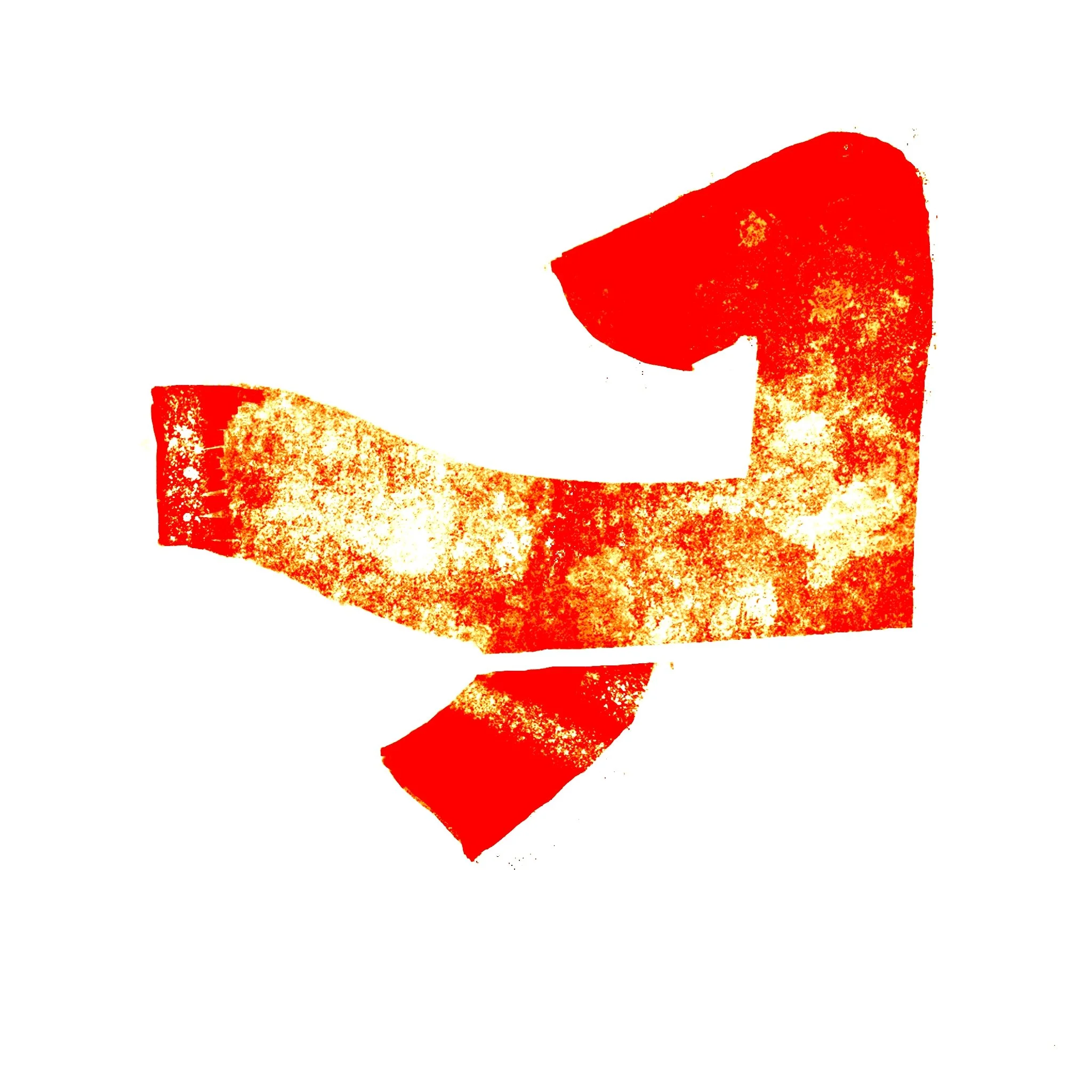 Ilustración de un músculo flexionado, color rojo y con textura rugosa, sobre fondo blanco.