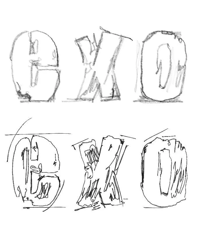 Dibujo en esbozo ' en diferentes estilos y perspectivas.