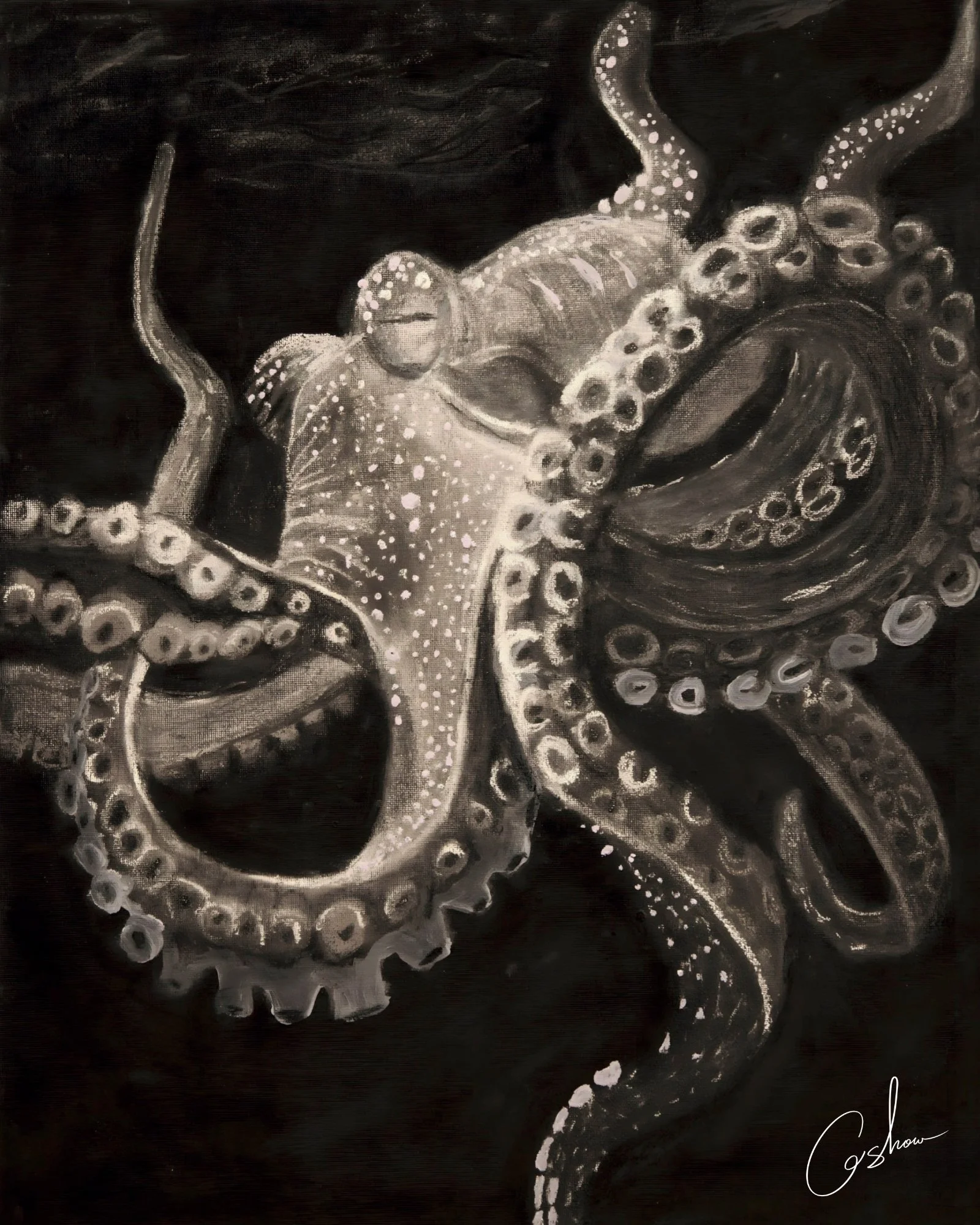 (One-of-One) Return Current_ 16x20 (Charcoal)