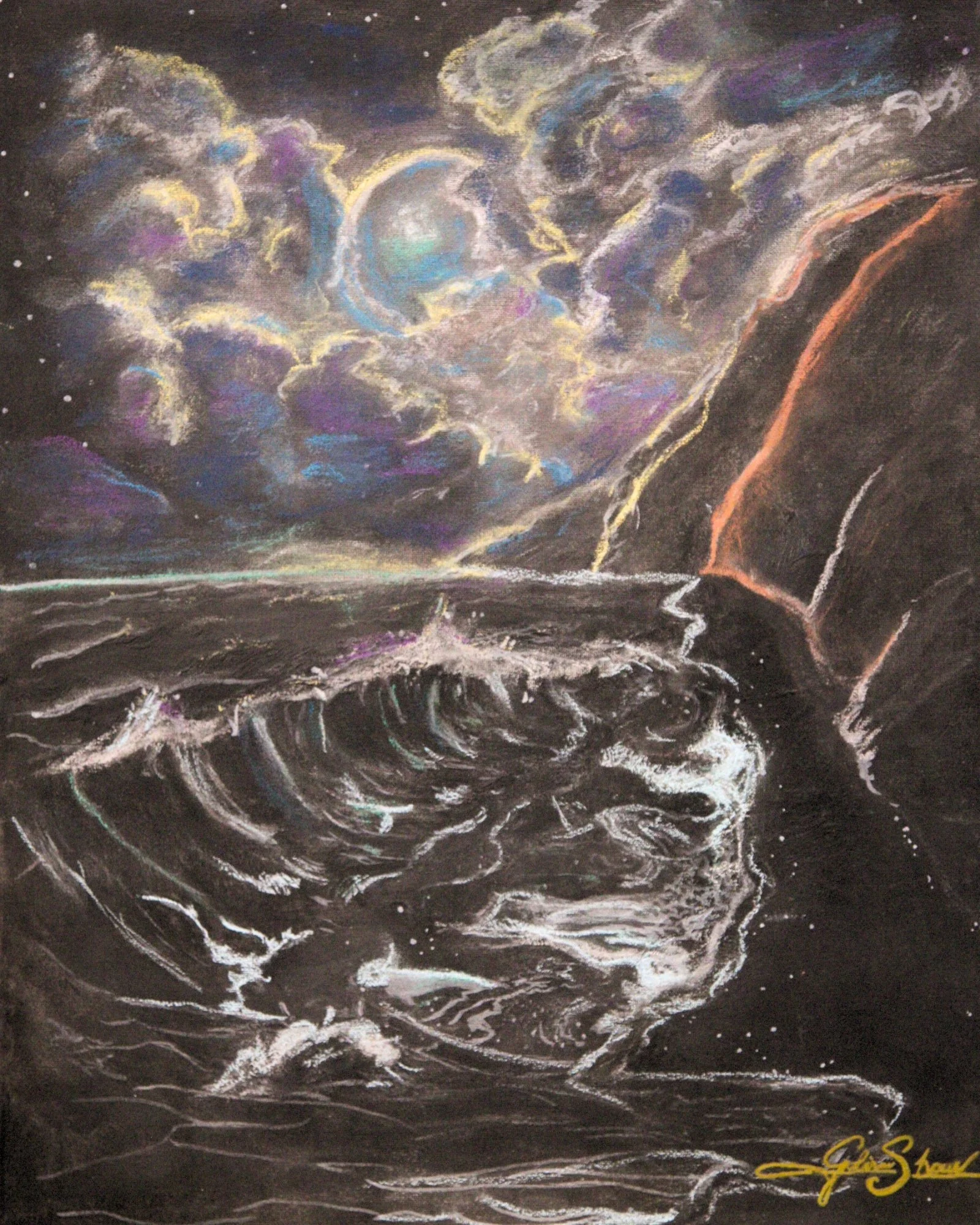 (One-of-One) Eternal Current_ 16x20 (charcoal) -SOLD