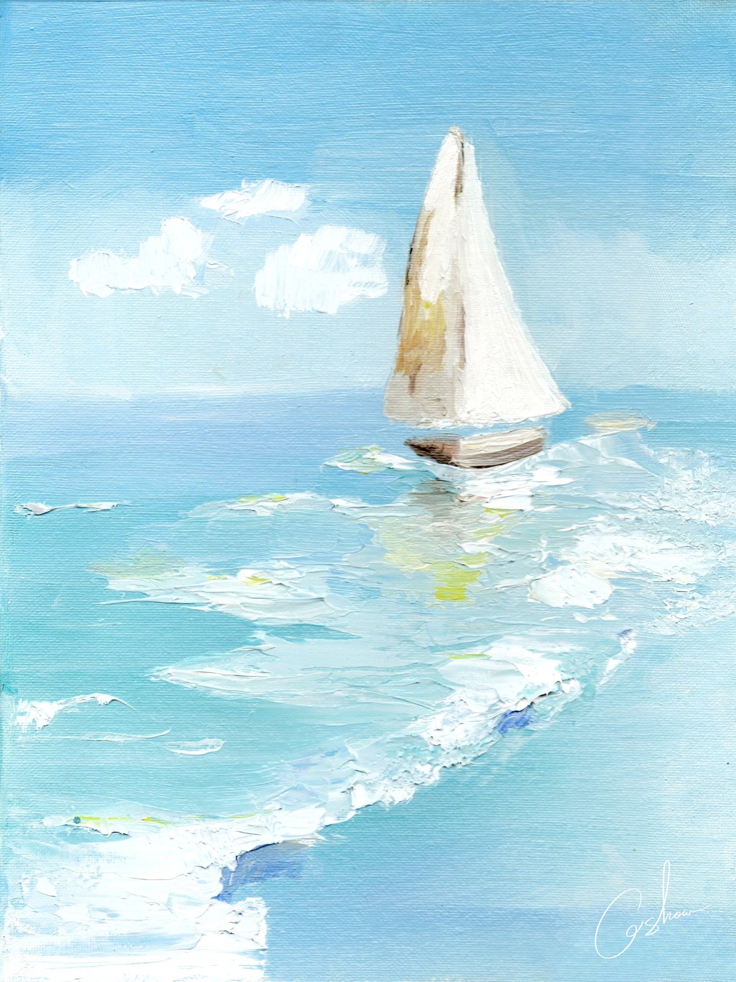 (One-of-One) Quiet Water Carries Light 9x12 (oil)