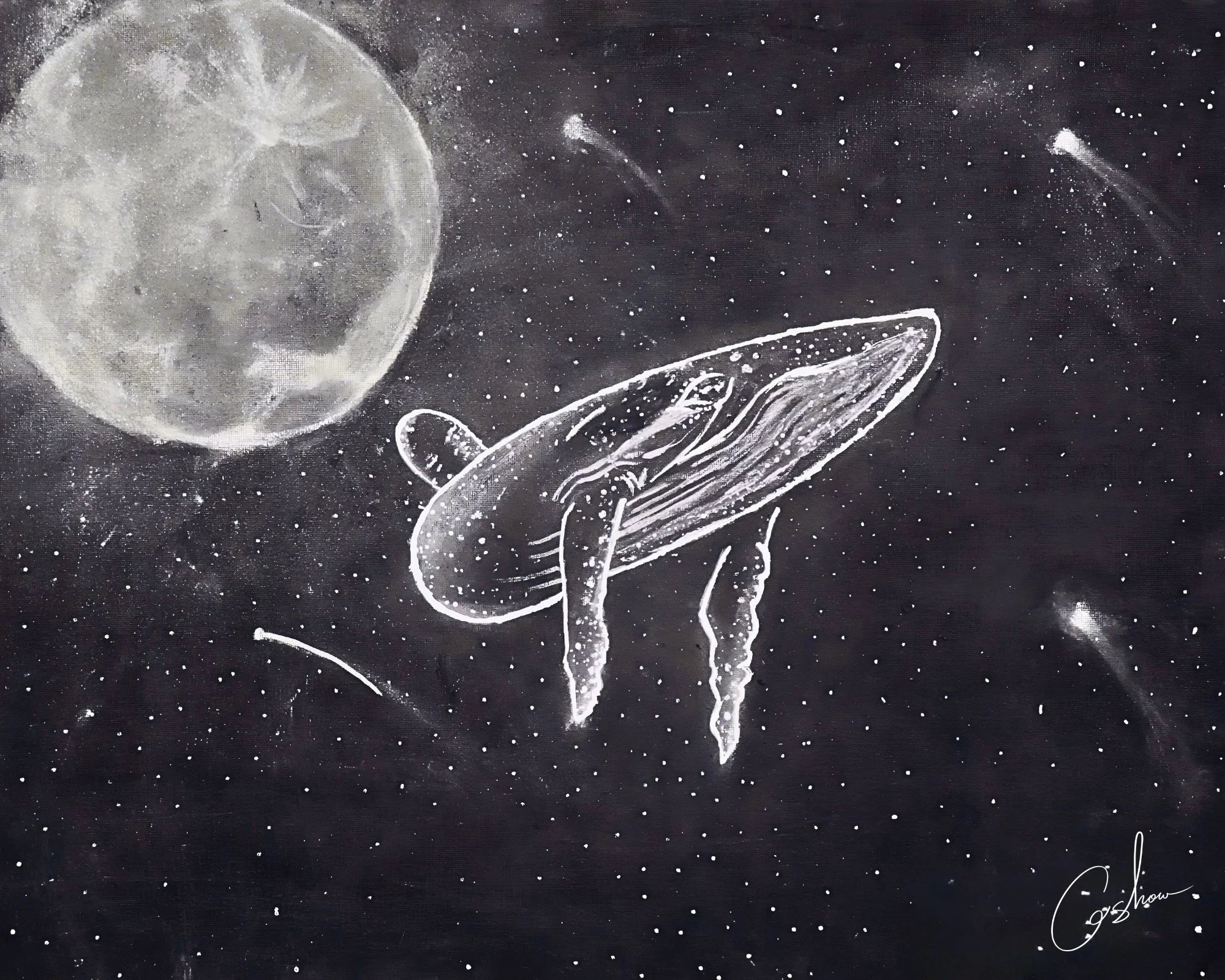 (One-of-One) Gravity’s Shore 20x16 (Charcoal)