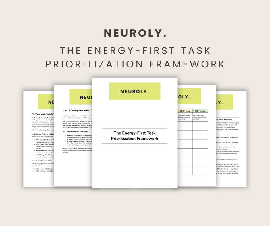 The Energy-First Task Prioritization Framework
