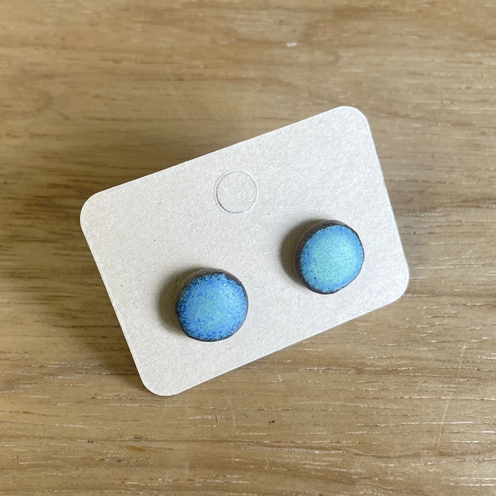 Ohrstecker rund · blau-türkis
