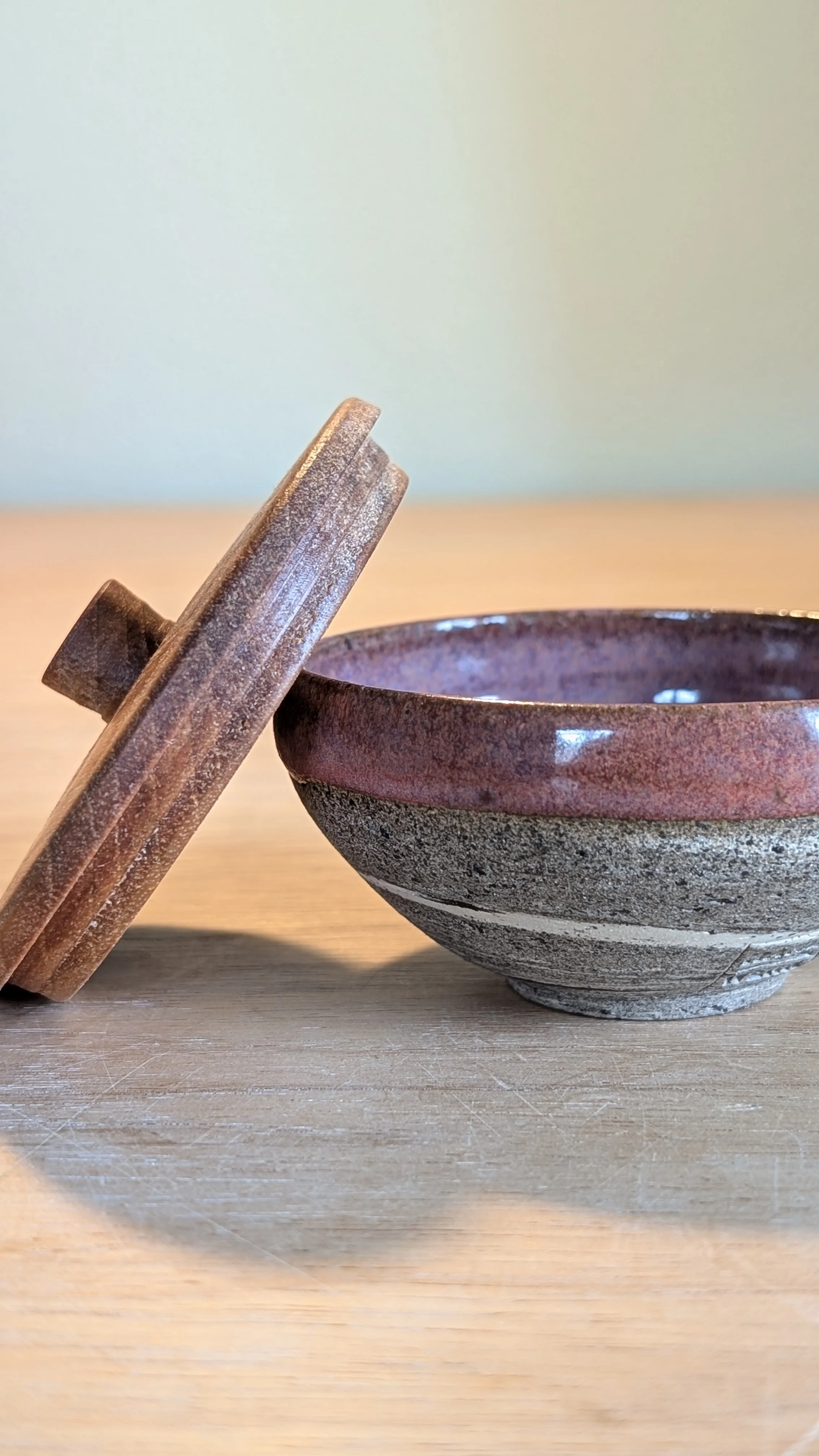 Einzelstück | Mini-Dose mit Holzdeckel, rosé