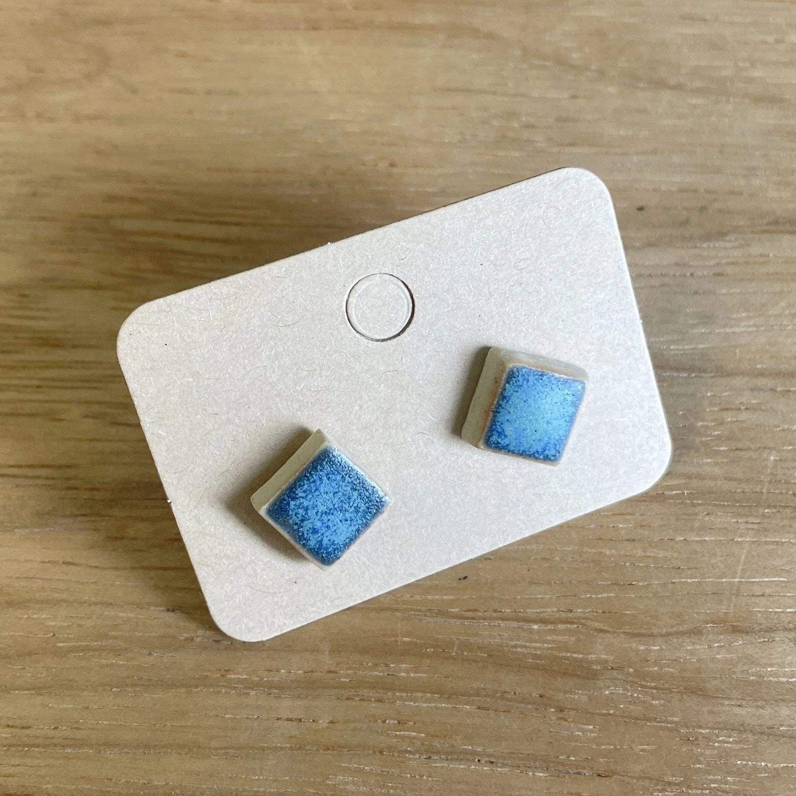 Ohrstecker eckig · blau-türkis, kräftig