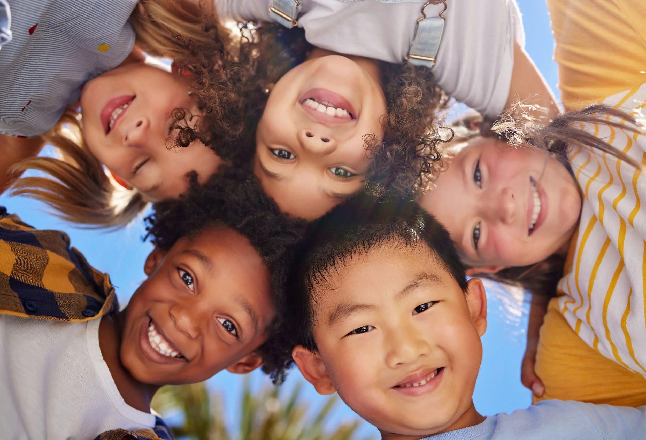 Children smiling for the dentist.