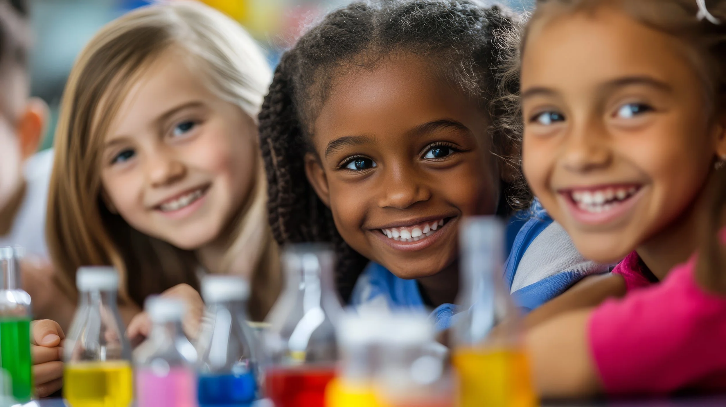 Children smiling at the dentist office.