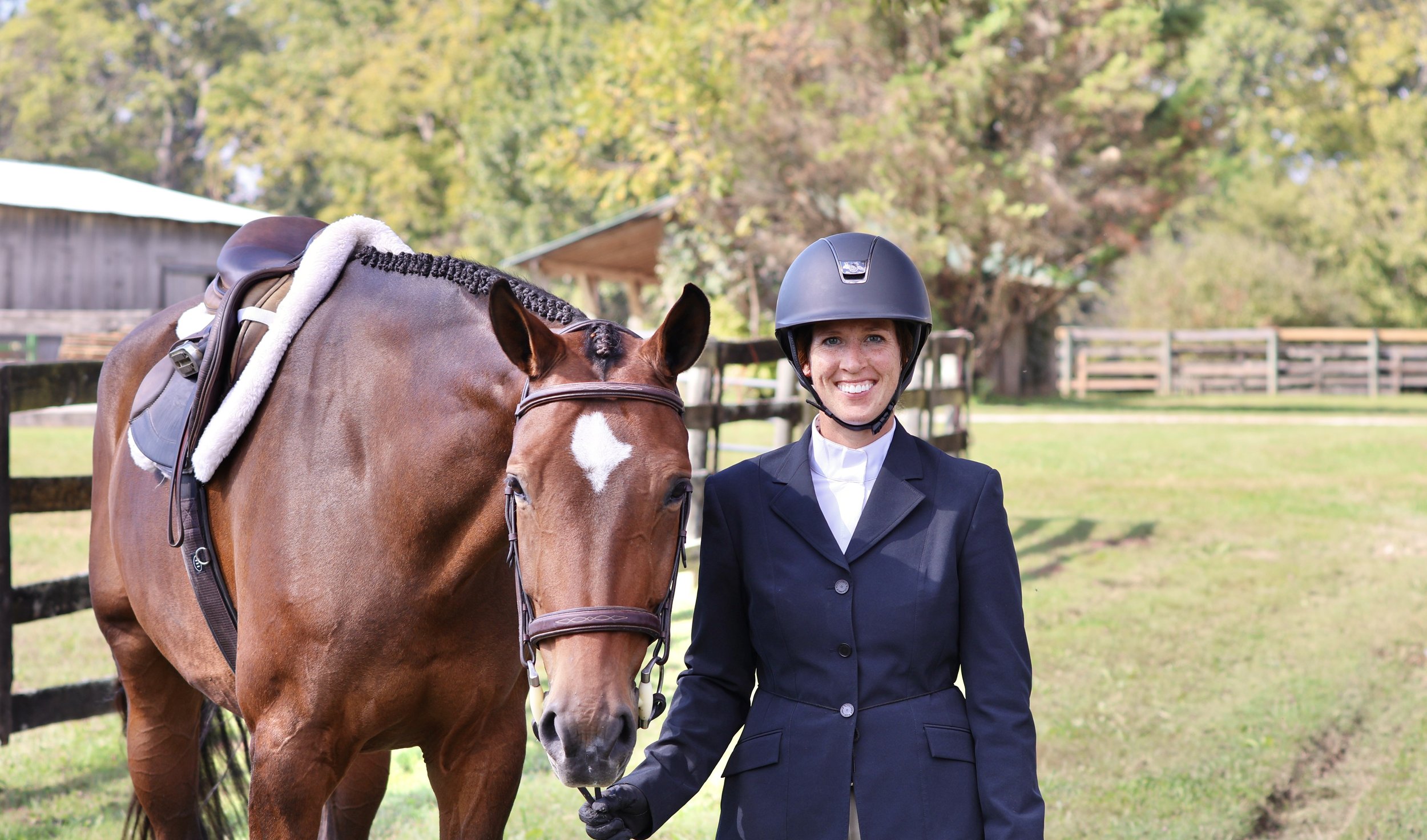 Dr. Lauren with her horse.