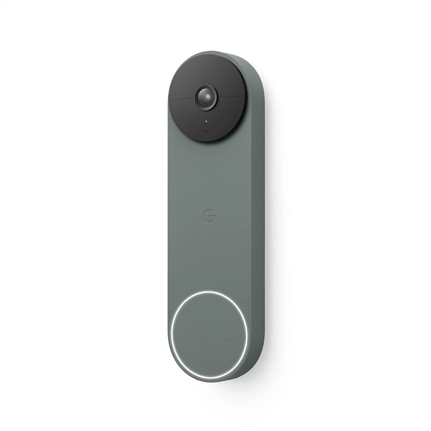 Smart doorbell with camera and LED light ring in gray color