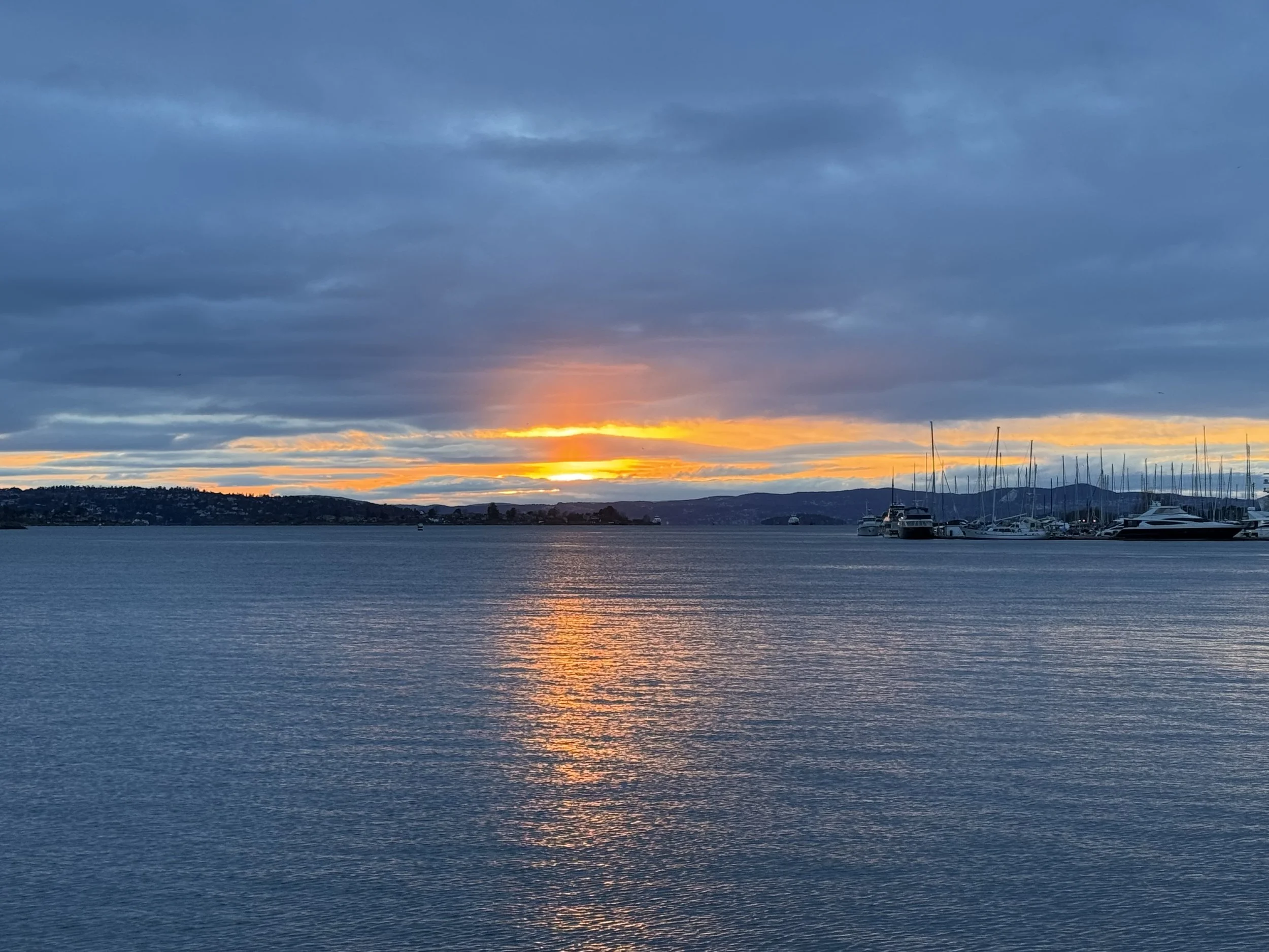 Sunset over Oslofjord
