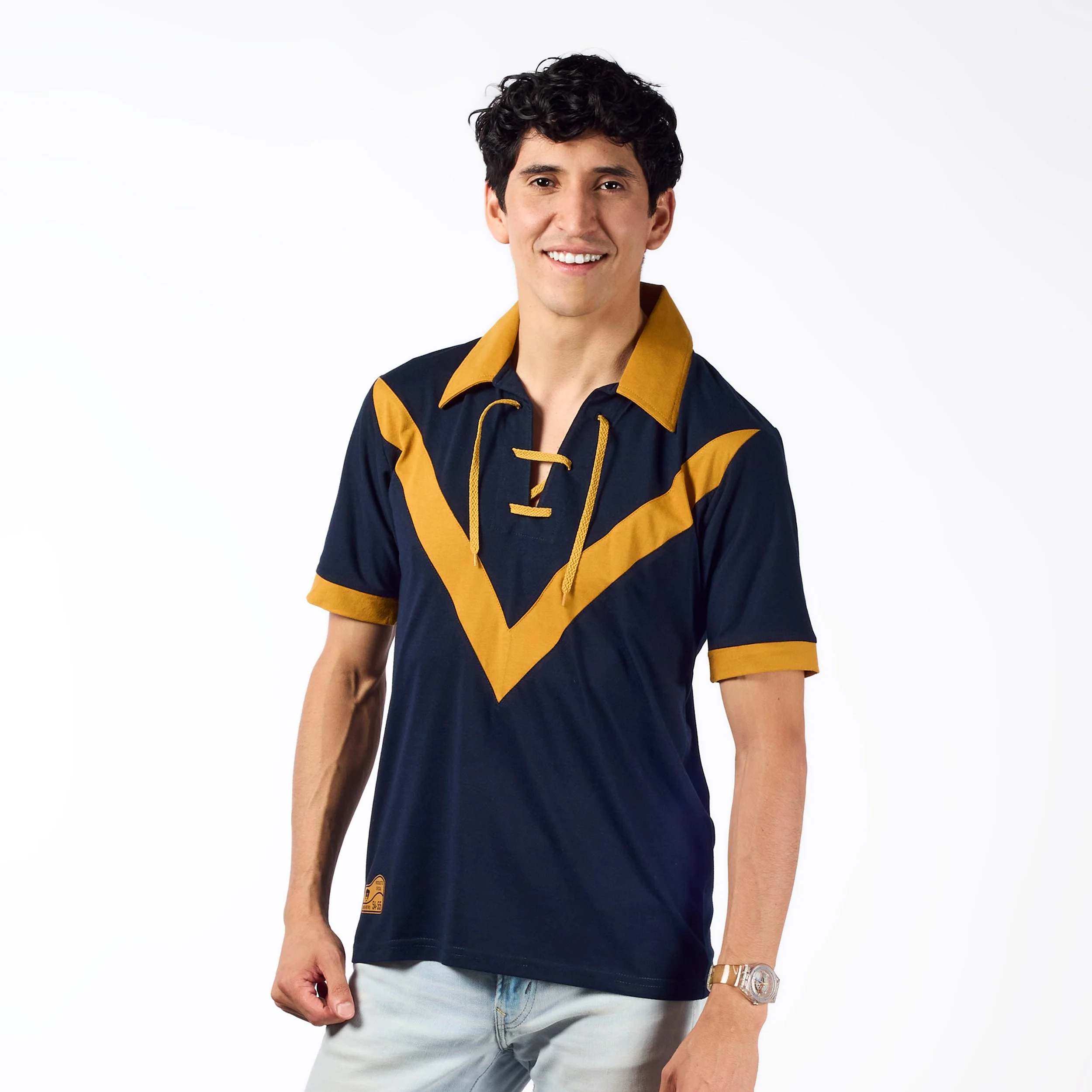 1954-1956 azul manga corta hombre frente.jpg