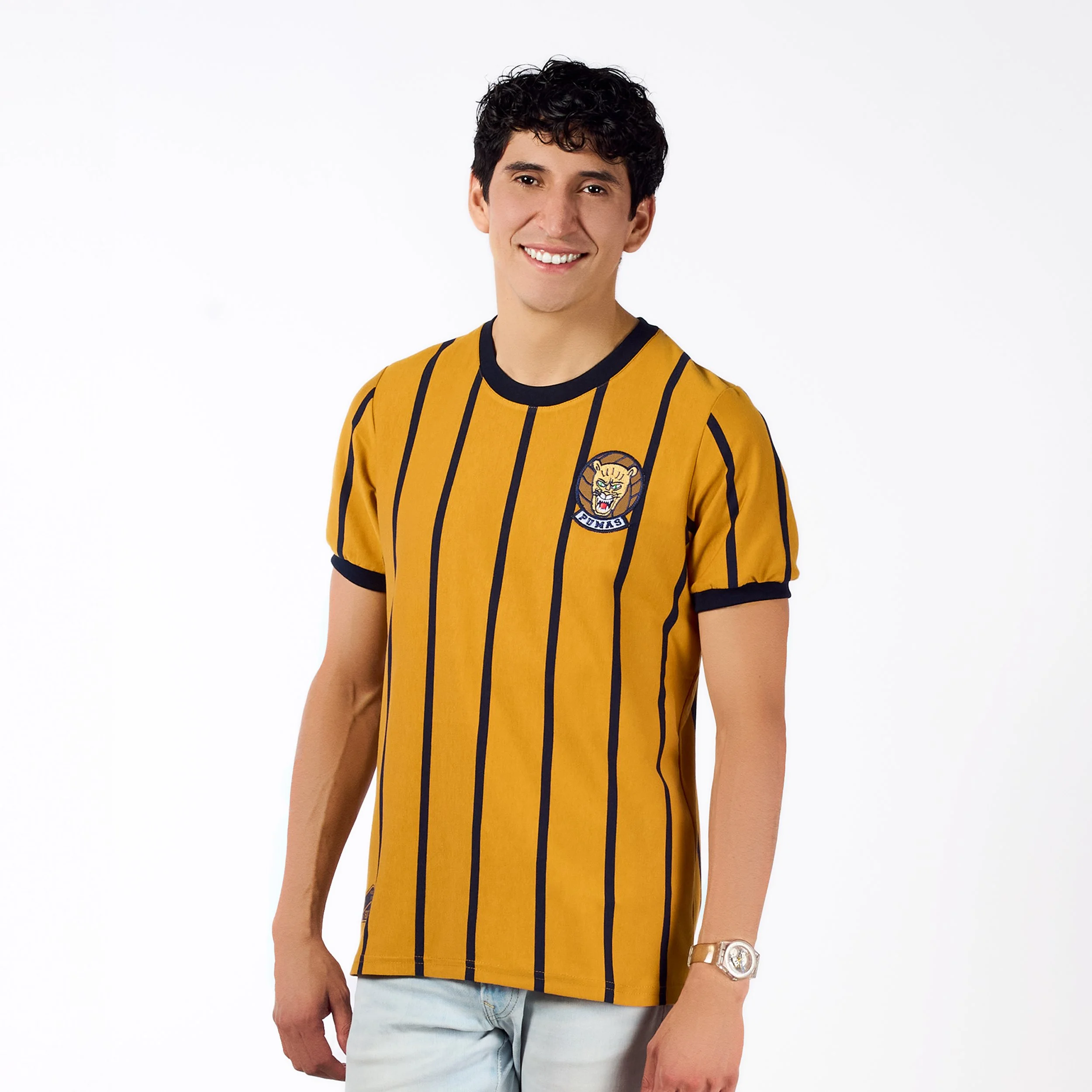 Jersey Retro Modelo 62-65 Oro Cuello Redondo