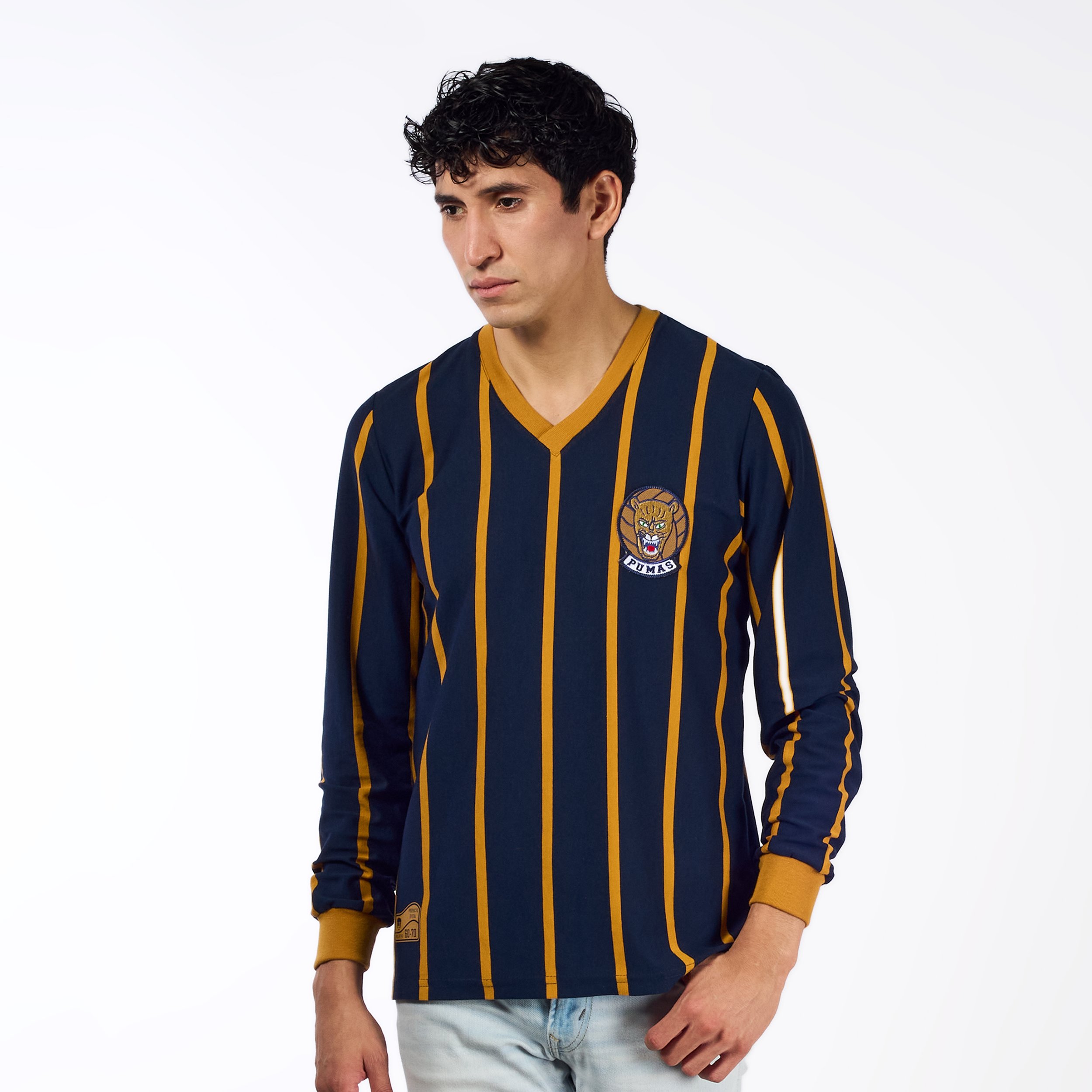 Jersey Retro Modelo 62-65 Manga Larga Cuello V