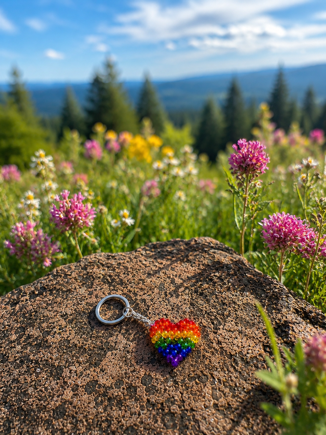 3d Rainbow Key Chain
