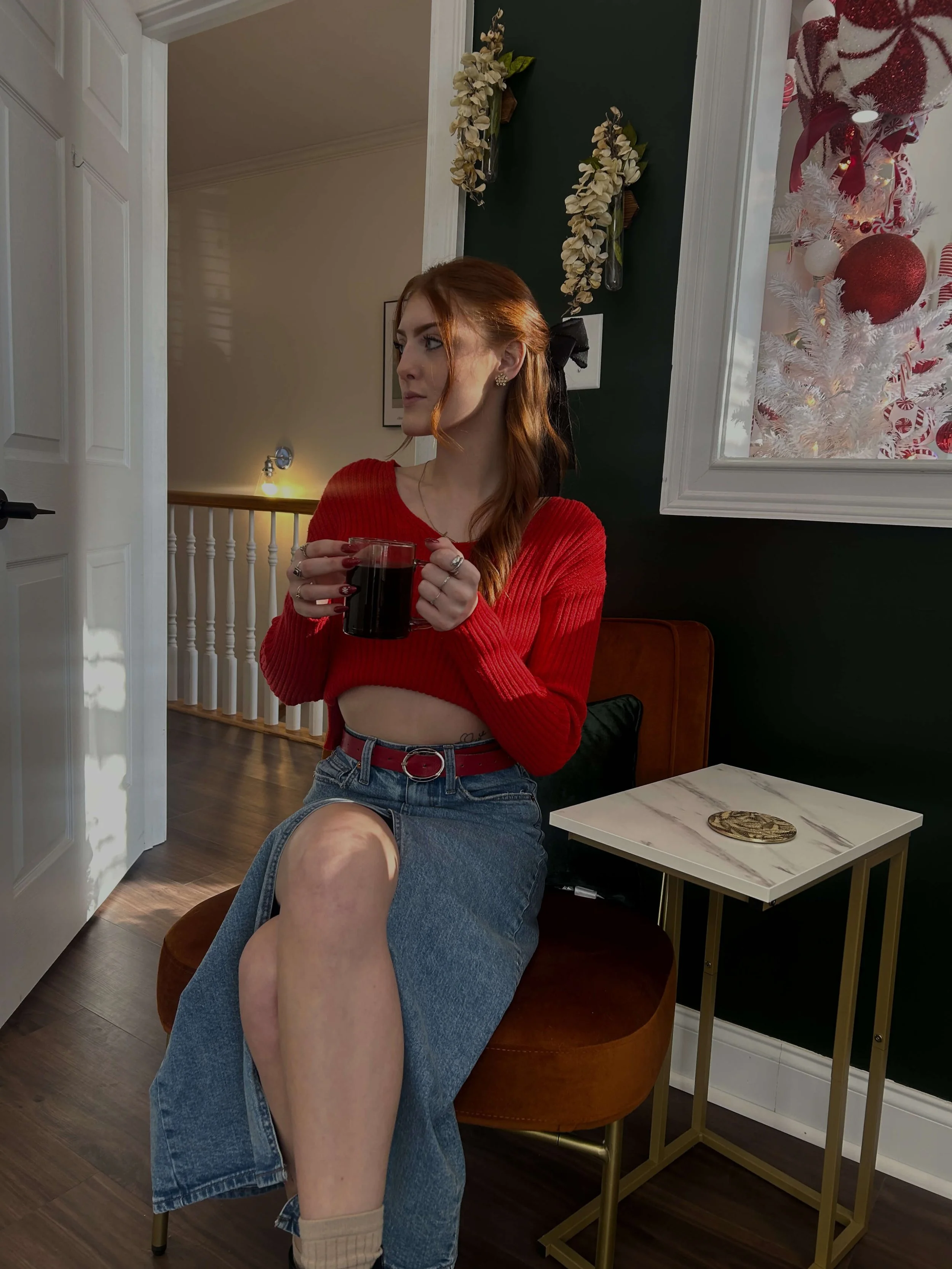 Annamarie in her LuxeMarie Salon suite in Cumming GA, a specialist in healthy hair, color services, extensions, hair cutting, and curly hair care.