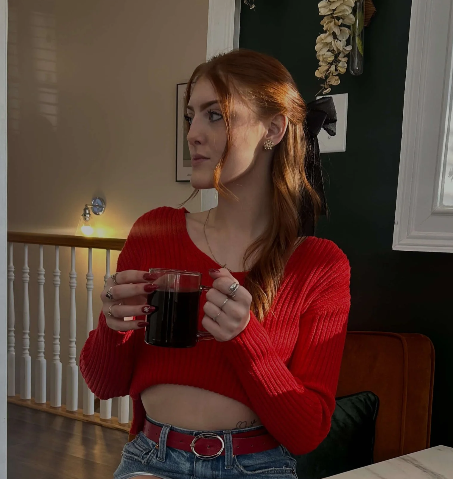 Annamarie in her LuxeMarie Salon suite in Cumming GA, a specialist in healthy hair, color services, extensions, hair cutting, and curly hair care.