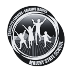 Logo with four silhouetted figures dancing, surrounded by text reading 'Malvern State Schools - Student Leadership - Celebrating Students, Celebrating Leaders'.