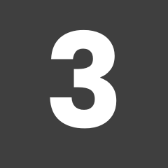 Number 3 on a dark gray background