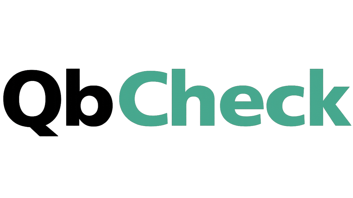 3D teal letters spelling 'check' with a checkmark symbol replacing the letter 'o'.