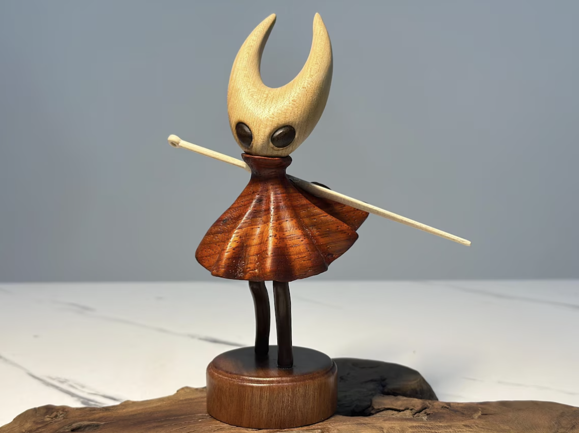 HK Knight Silksong Hornet Wooden Figurine