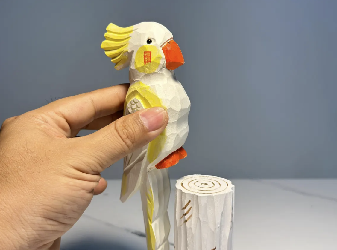 Hand Painted Parrot Figurine