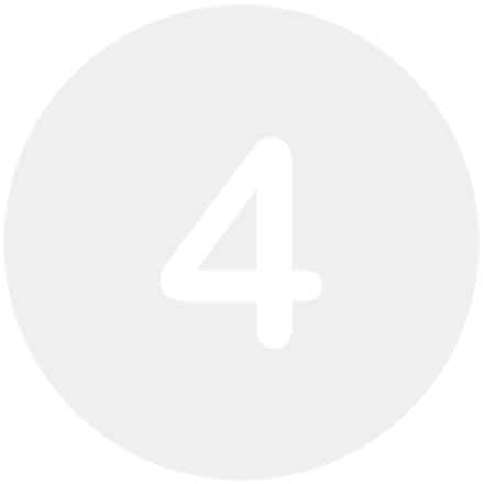 A white number 4 on a gray circular background.